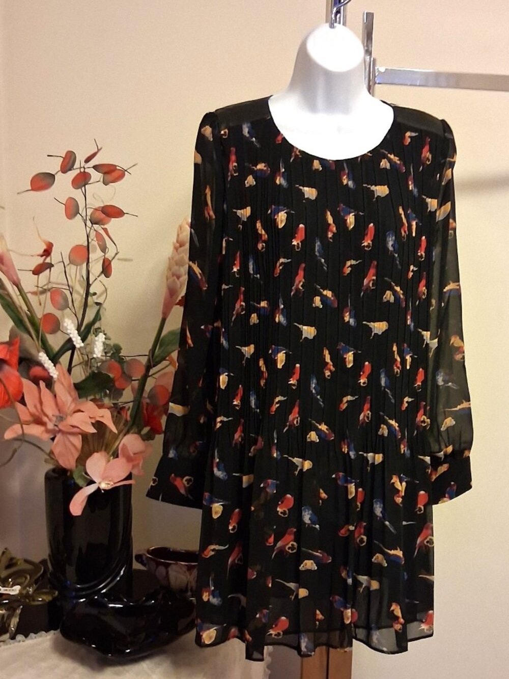 NWOT MINA UK Unique Artisan Design Dress Premium Quality Pleated Dresses 12